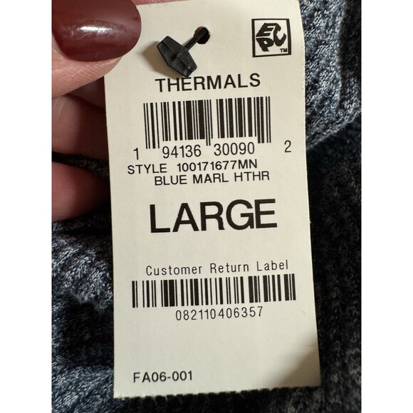 SUN + STONE Shirt Long Sleeve Crew Neck Blue Waffle Thermal Knit Size Large NWT - Picture 7 of 8